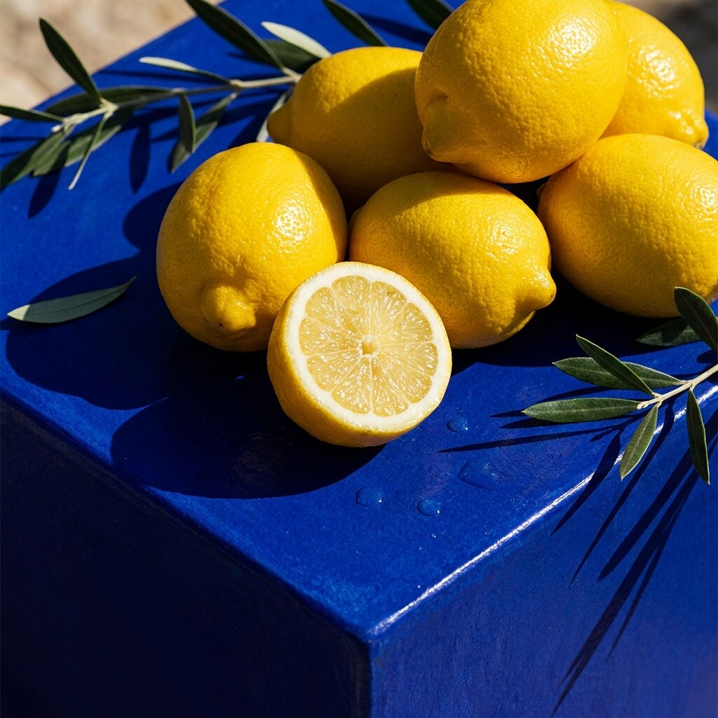 Lemons on Blue